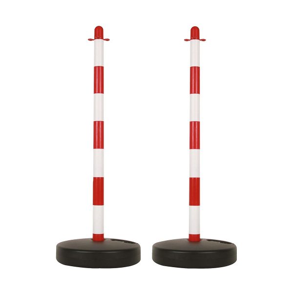 Postes de sinalização em plástico branco e vermelho Perel 90cm (pack 2)