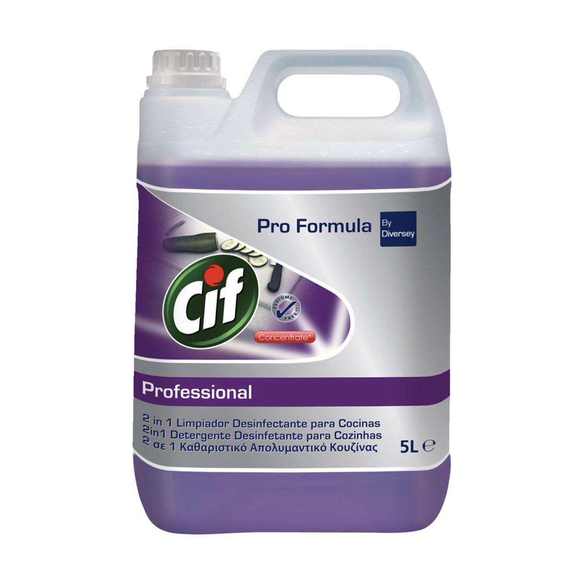 Detergente desinfectante para cozinhas 2 em 1 Cif Pro Formula by Diversey 5lt
