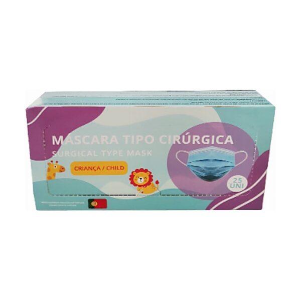 Máscara cirúrgica descartável, para criança, Tipo II, com 3 camadas (pack 25)