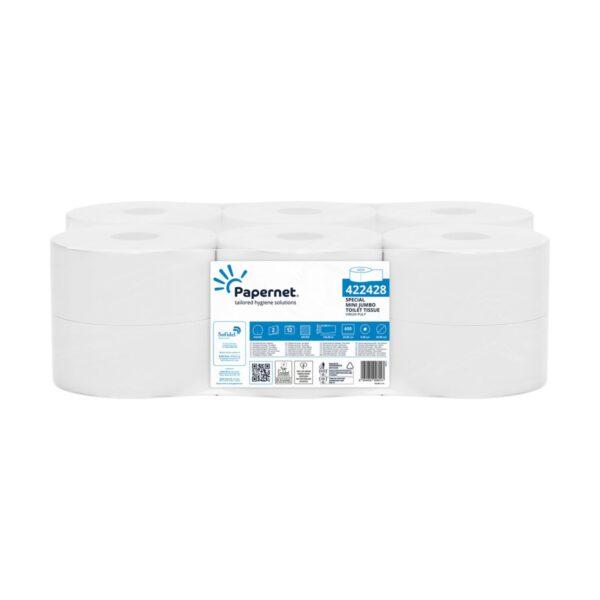 Papel higiénico jumbo 120mt 31gr 2 folhas Papernet 12 rolos