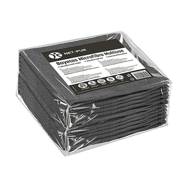 Pano microfibras preto 30x40cm Terry 28gr (pack 10)