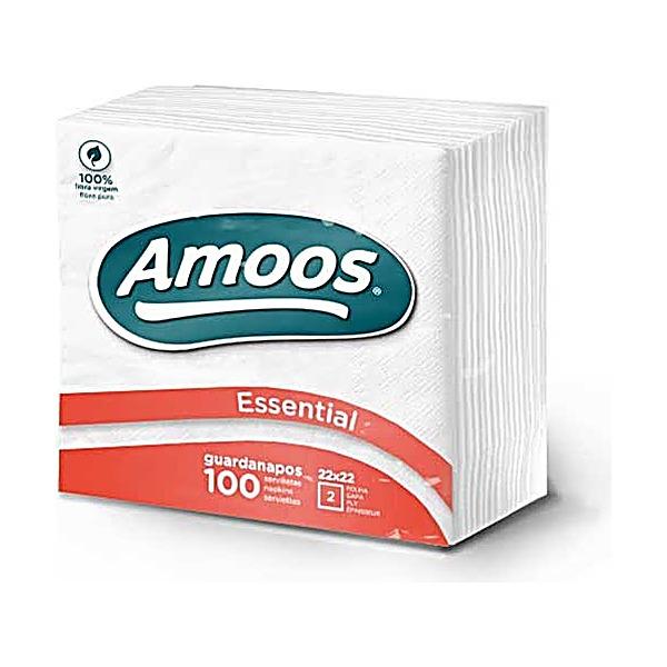 Guardanapos de bar brancos 22x22cm 2 folhas Amoos 100un Guardanapos de bar brancos 22x22cm 2 folhas Amoos 100un