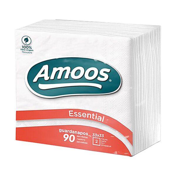 Guardanapos brancos 33x33cm 2 folhas Amoos 90un Guardanapos brancos 33x33cm 2 folhas Amoos 90un
