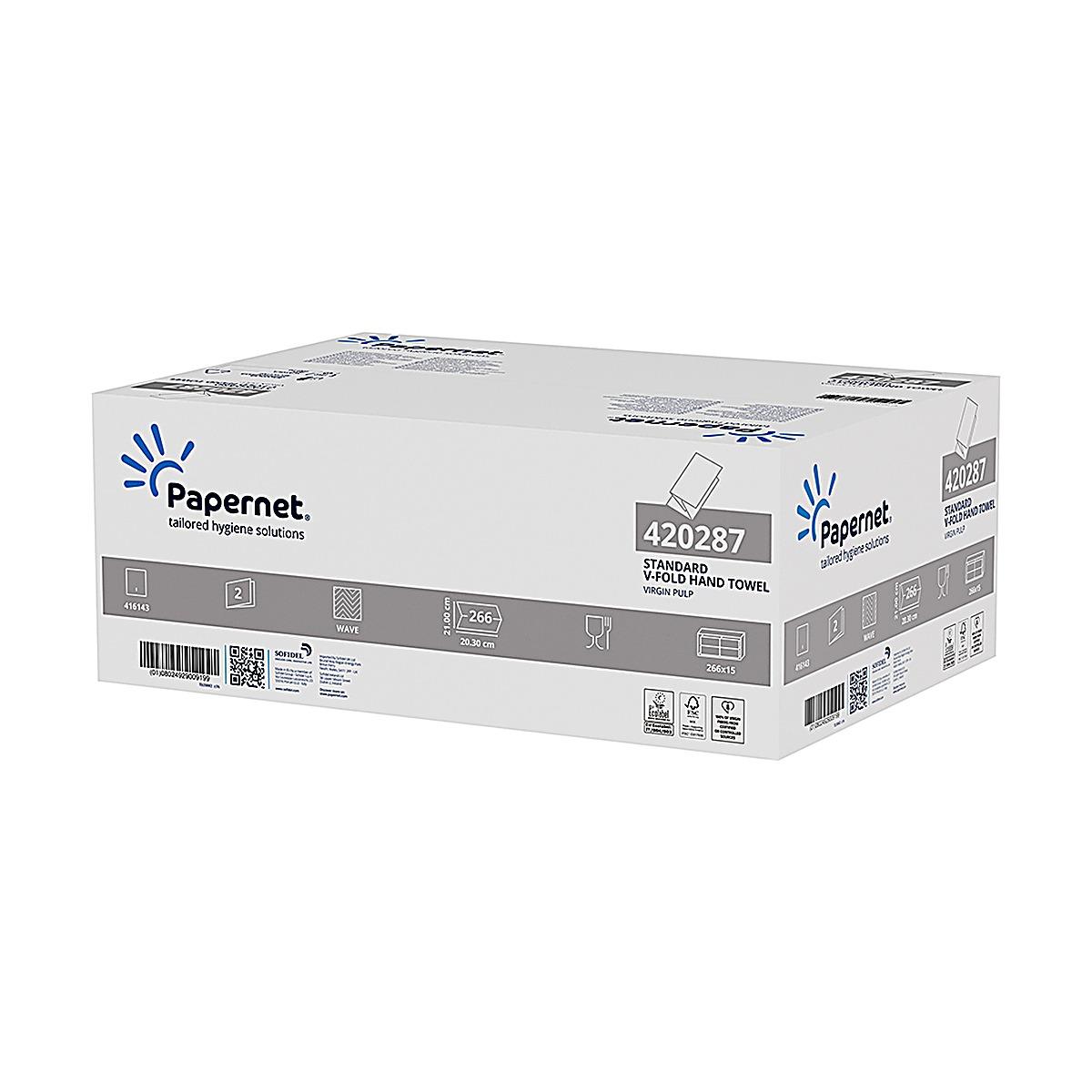 Toalhas de mão zig-zag branca 21x20,3 2 folhas Papernet Pasta (pack 15x266 = 3990) Toalhas de mão zig-zag branca 21x20,3 2 folhas Papernet Pasta (pack 15x266 = 3990)
