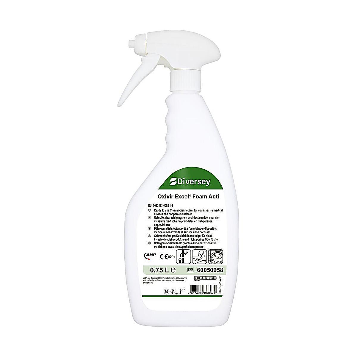 Detergente desinfectante em spray, Oxivir Excel Foam CE 750ml Detergente desinfectante em spray, Oxivir Excel Foam CE 750ml
