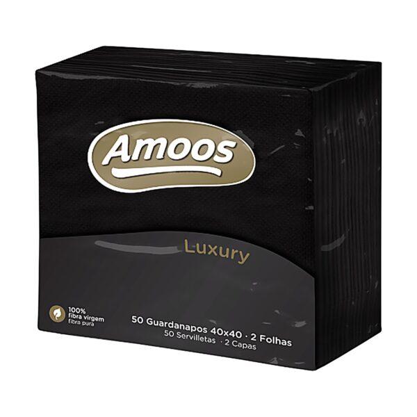 Guardanapos pretos 40x40cm 2 folhas Amoos Luxury 50un
