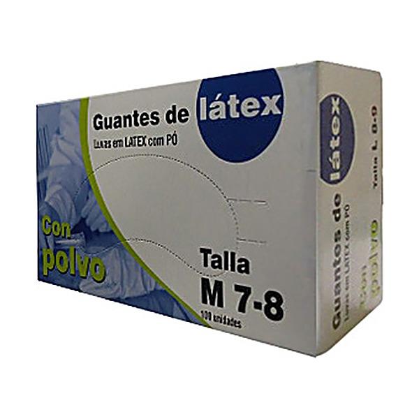 Luvas de protecção em látex (com pó) tamanho M 100un