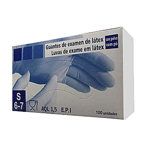 Luvas de protecção em látex (com pó) tamanho S 100un